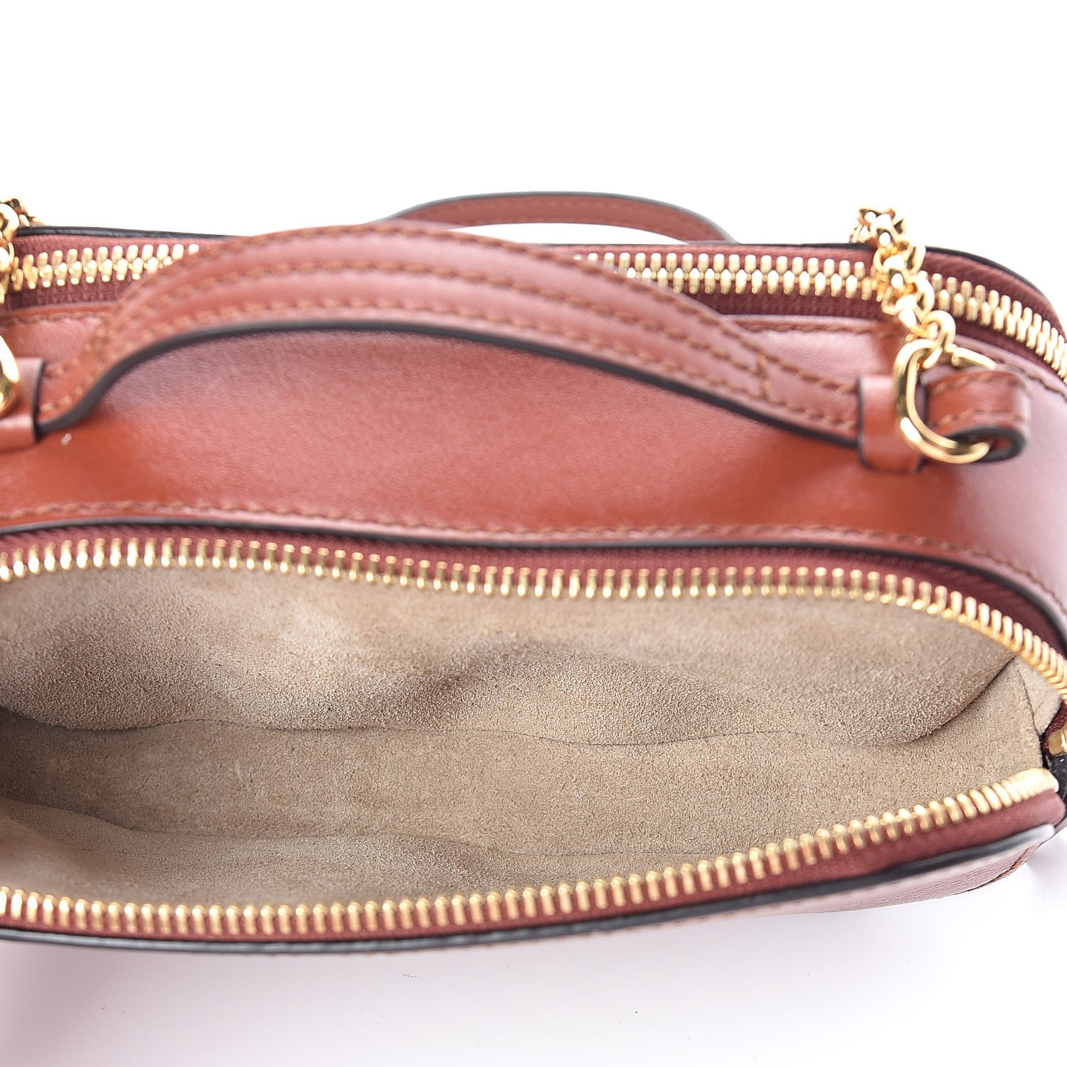 Chloe Shiny Calfskin Mini Vanity C Bag Sepia Brown 5 of 9