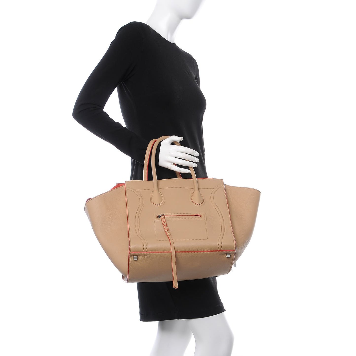 Supple Calfskin Medium Phantom Luggage Camel