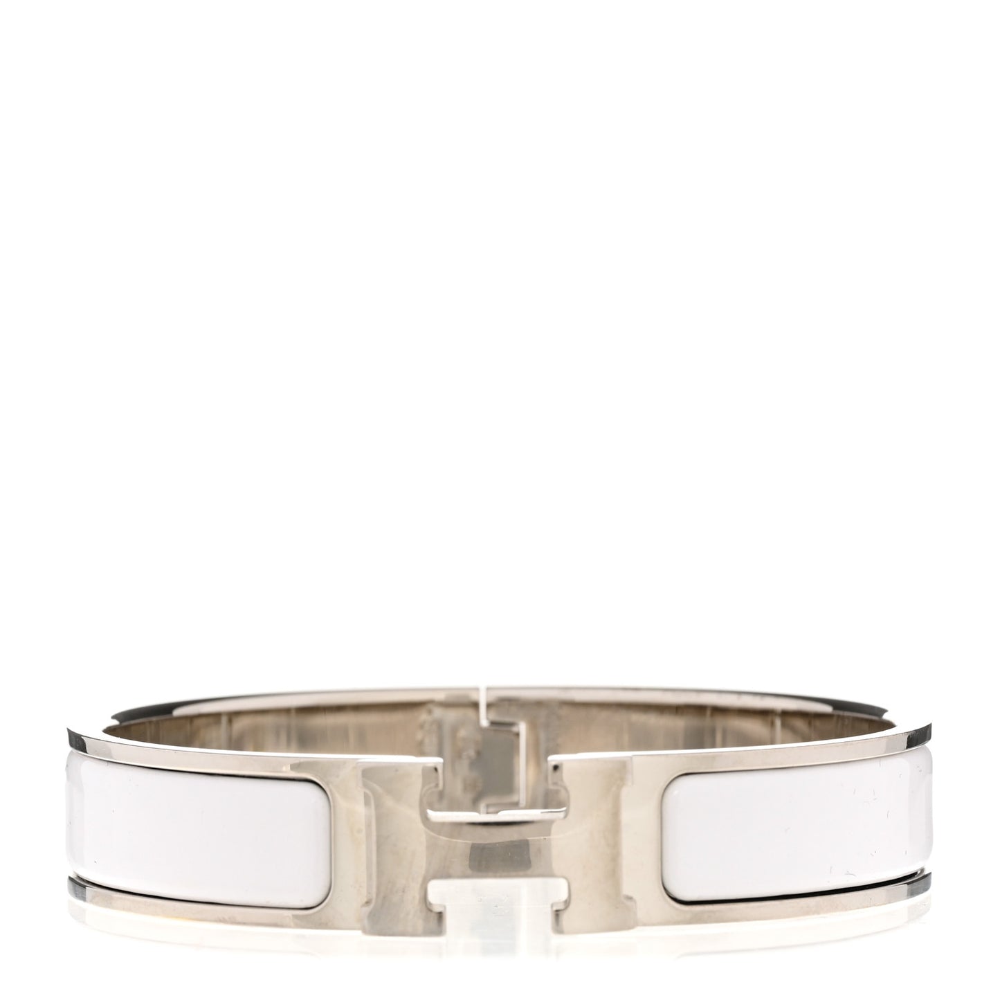 Enamel Narrow Clic Clac H Bracelet PM White