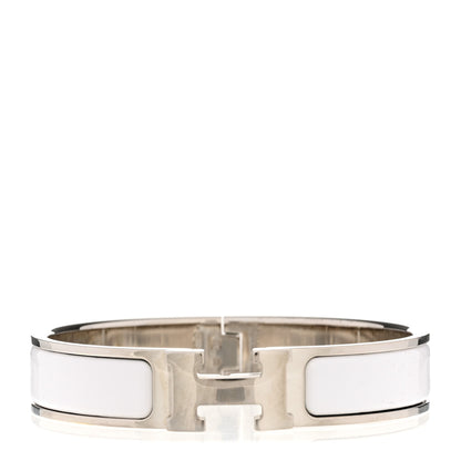 Hermes Enamel Narrow Clic Clac H Bracelet PM White 1 of 5