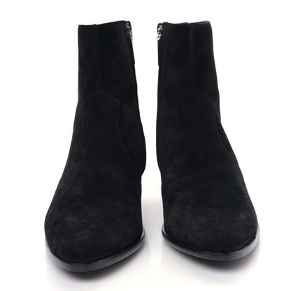 Saint Laurent Suede Chelsea Boots 38.5 Black 2 of 9