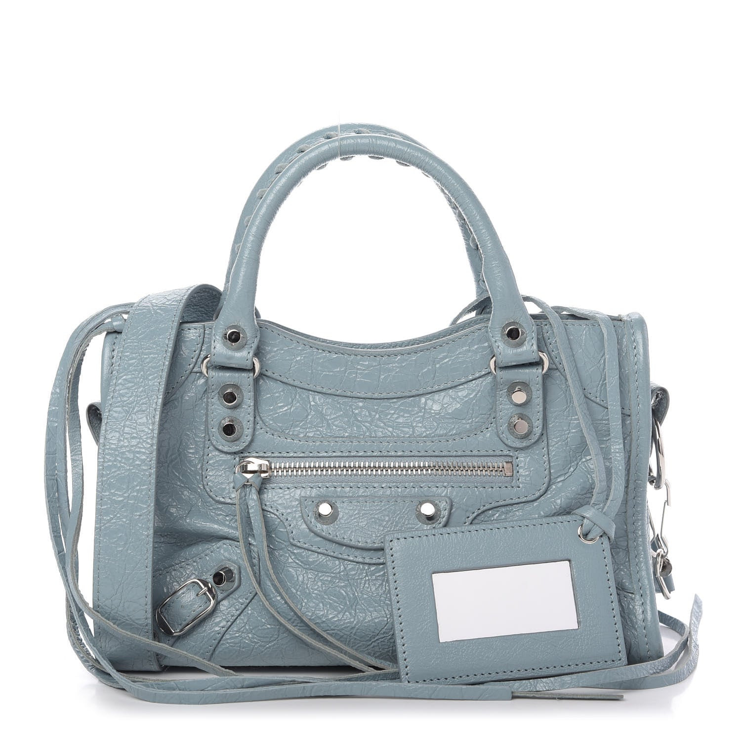 Balenciaga Agneau Classic Silver Hardware Mini City Bleu Gris 1 of 9