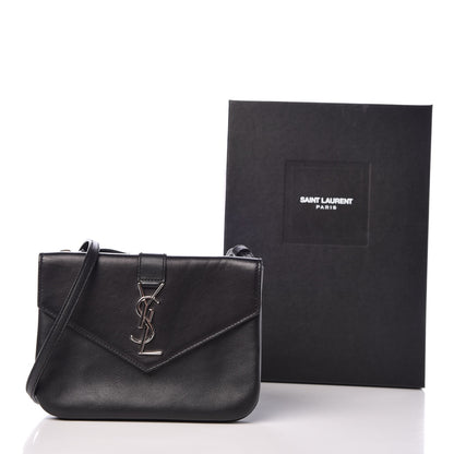 Saint Laurent Calfskin Monogram Tri Pocket Crossbody Bag Black 10 of 10