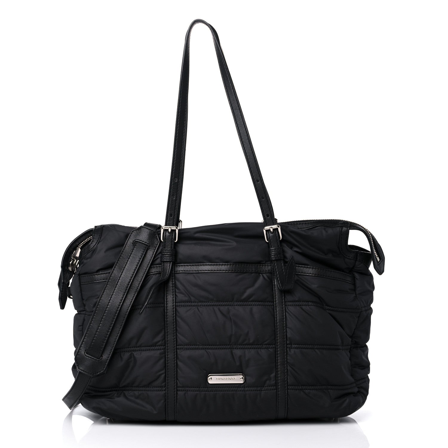 Burberry Nylon House Check Quilted Abbey Diaper Bag Black 4 of 14