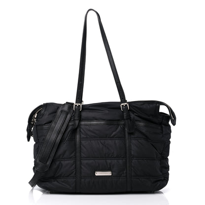 Burberry Nylon House Check Quilted Abbey Diaper Bag Black 4 of 14