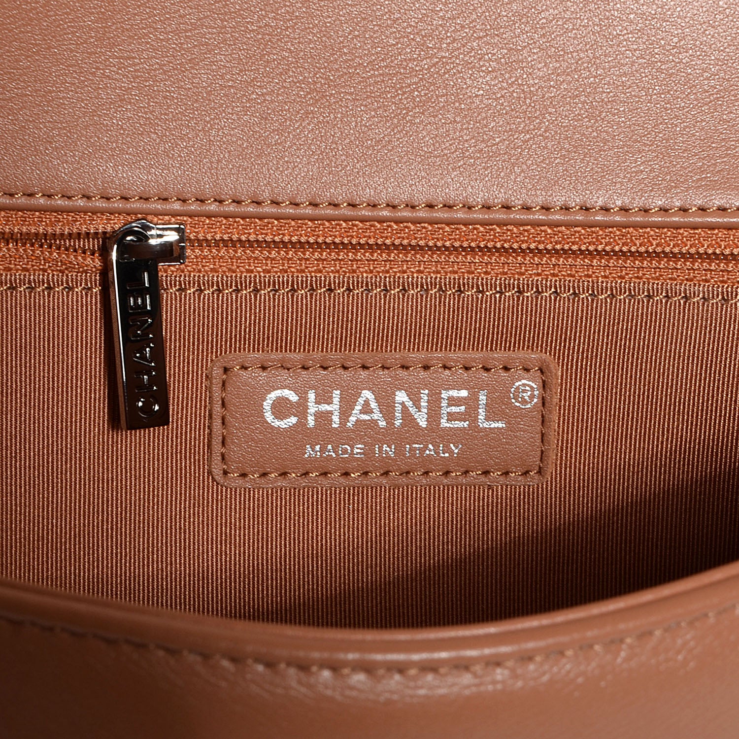Chanel Metallic Calfskin Quilted New Medium Boy Flap Dark Beige 7 of 9