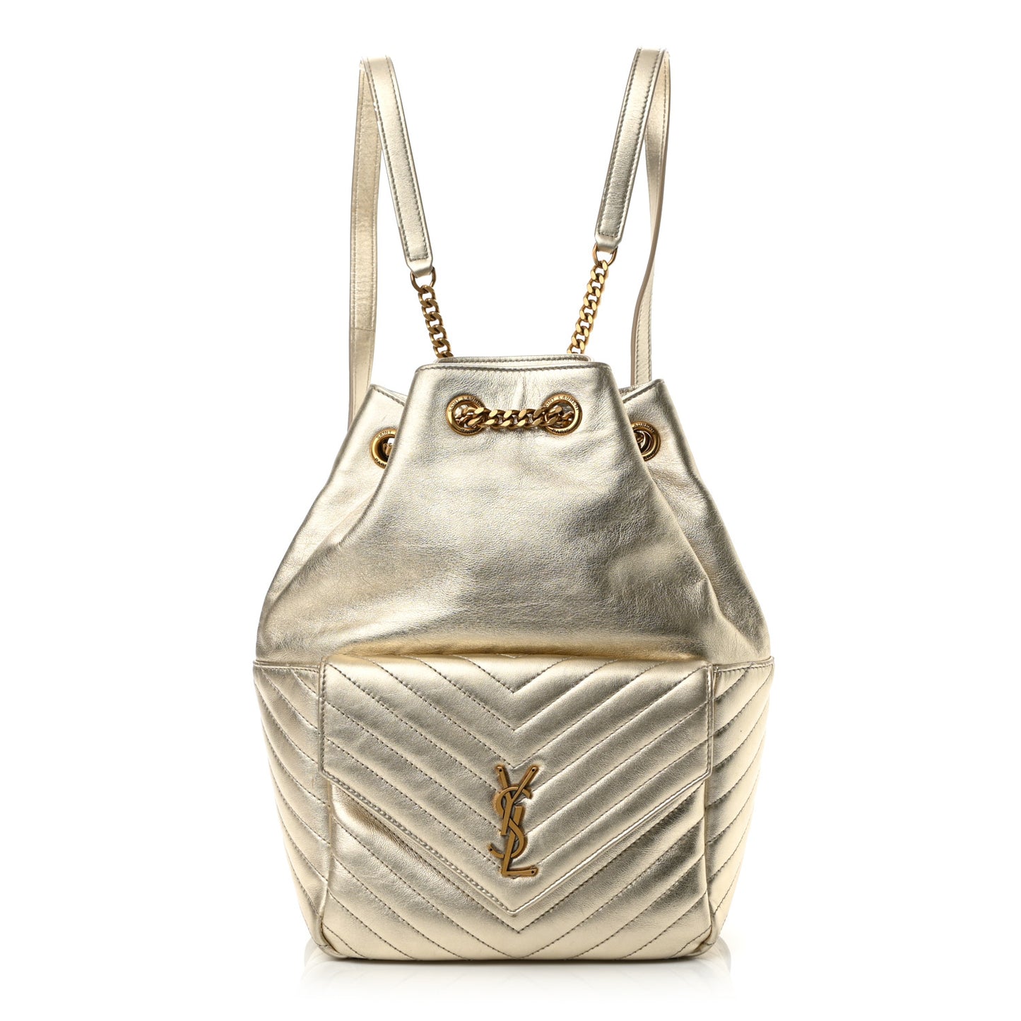 Lambskin Matelasse Monogram Joe Backpack Pale Gold