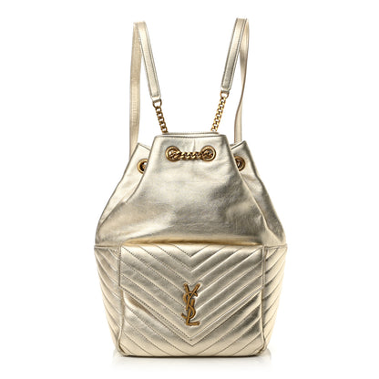 Saint Laurent Lambskin Matelasse Monogram Joe Backpack Pale Gold 1 of 10