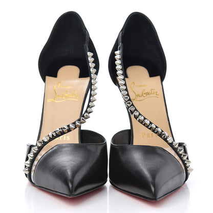 Christian Louboutin Kid PVC Spike Cross 100 Pumps 36.5 Black Silver 2 of 13