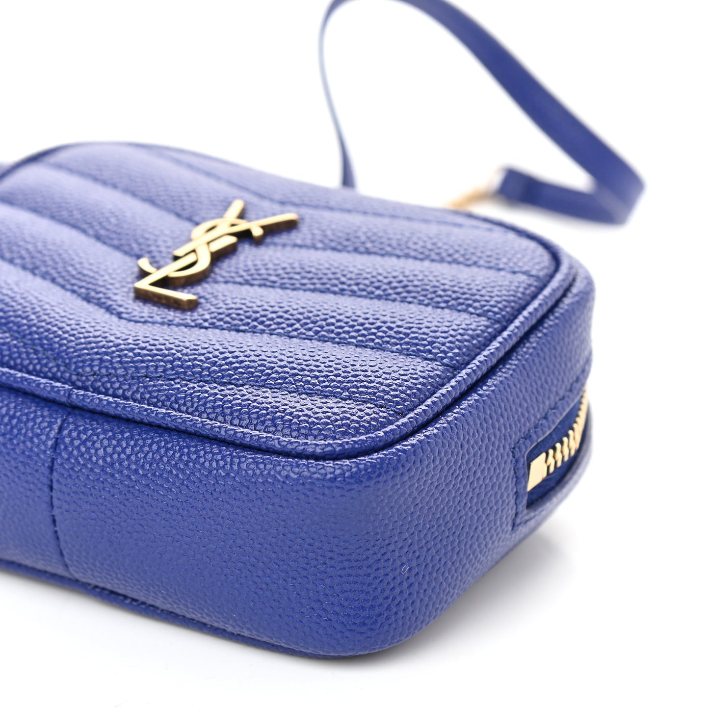 Grain De Poudre Matelasse Monogram Baby Lou Camera Bag Sapphire Blue