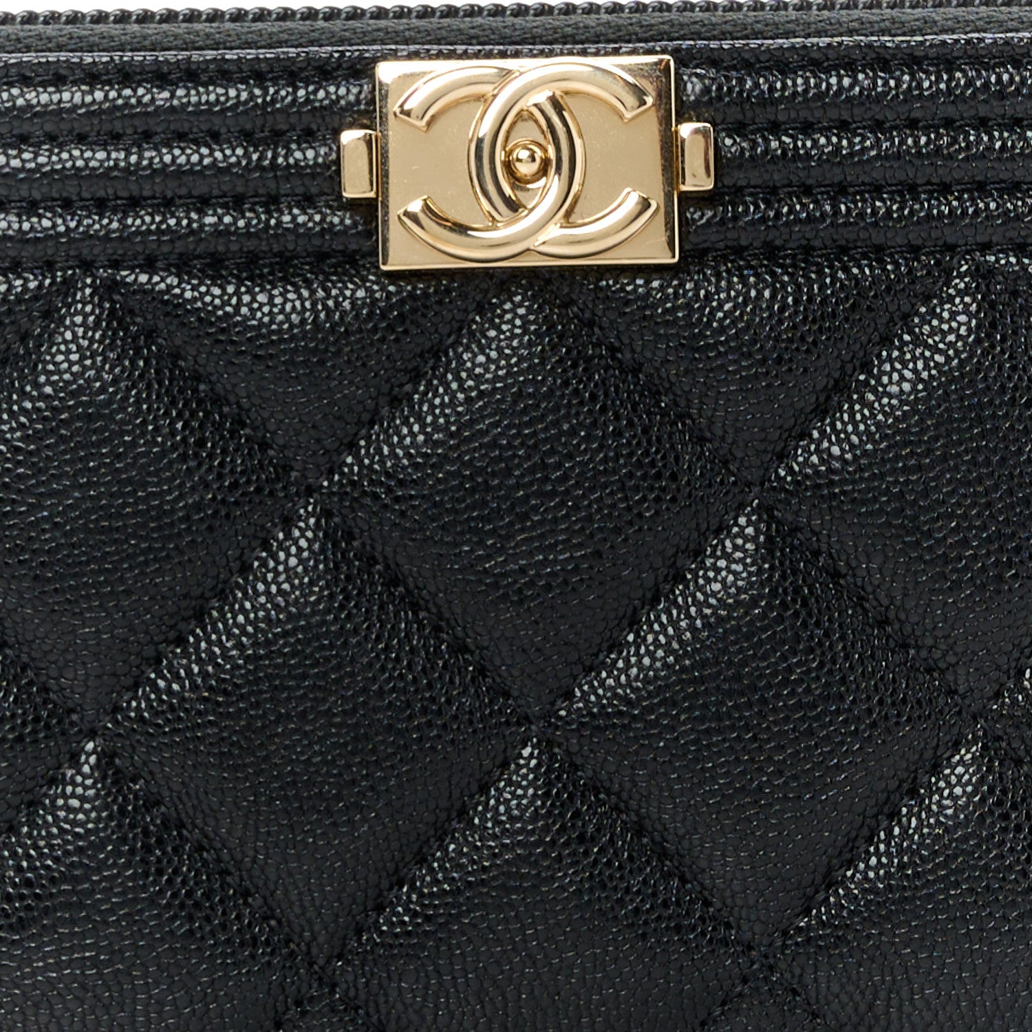 Chanel Caviar Quilted Small Boy Zip Around Wallet Black 9 of 10