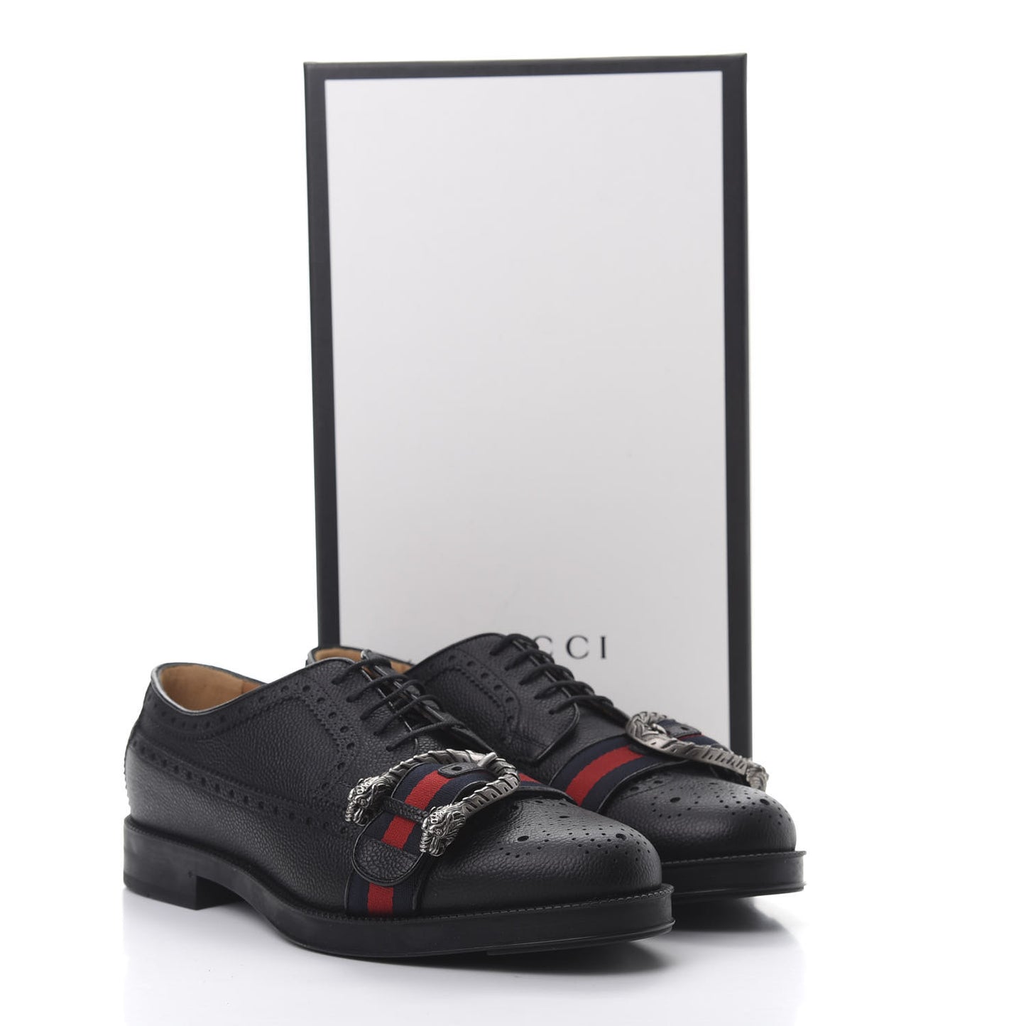 Calfskin Web Mens Queercore Brogue Derby Shoes 8.5 Black