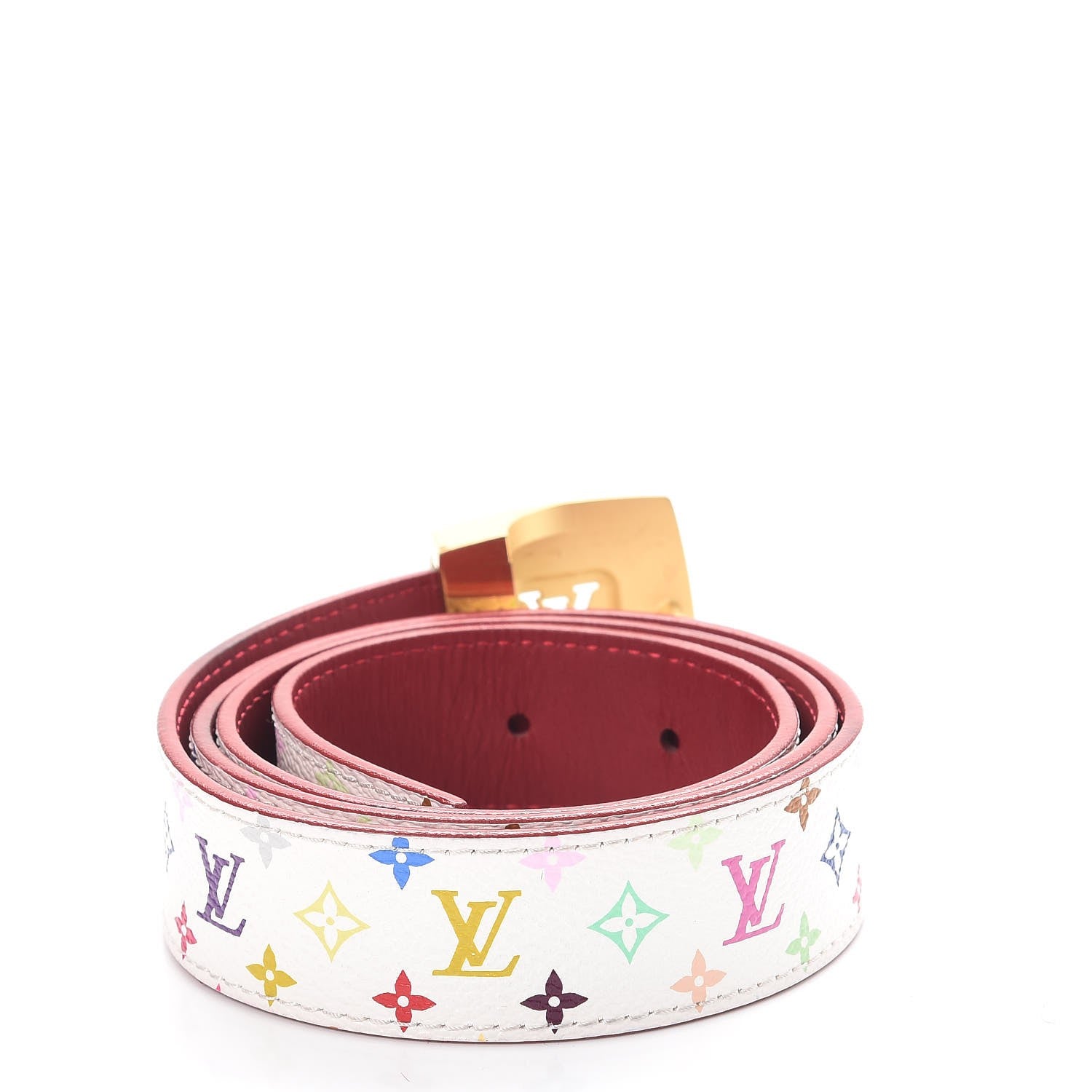 Louis Vuitton Monogram Multicolor LV Cut Reversible Belt 80 32 White Grenade 4 of 8