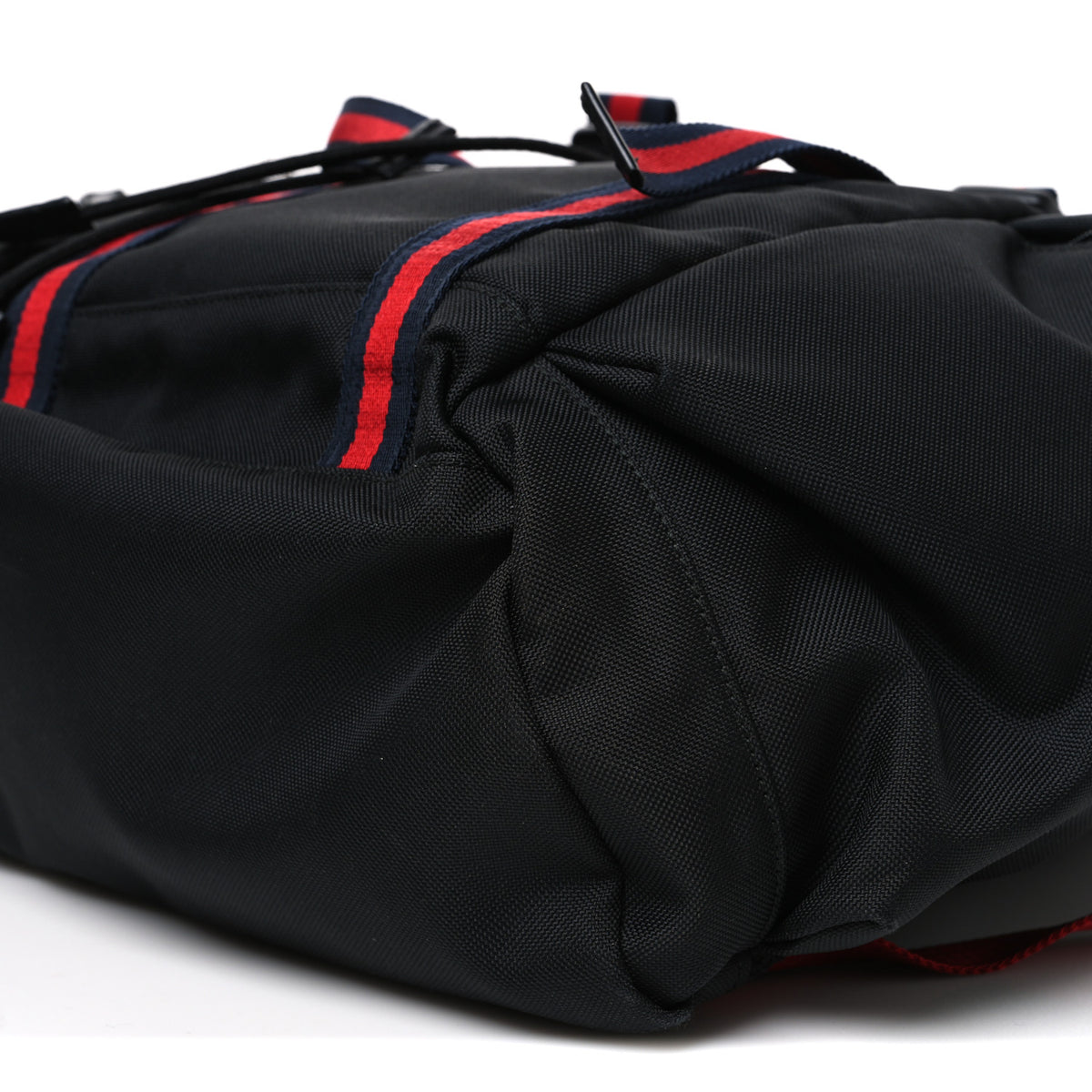 Techno Canvas Web Double Buckle Backpack Black