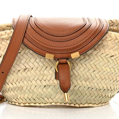 Chloe Raffia Calfskin Marcie Basket Tan 9 of 15