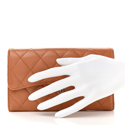 Chanel Caviar Quilted Large Flap Wallet Light Brown 2 of 10