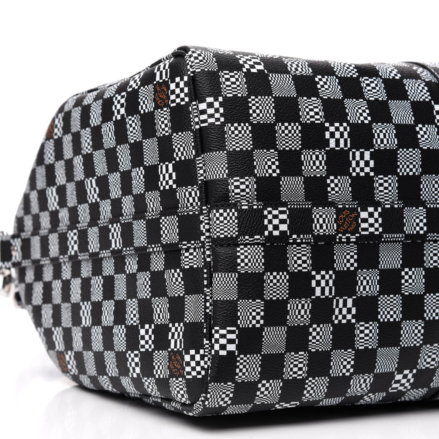 Damier Distorted Keepall Bandouliere 50 Black White