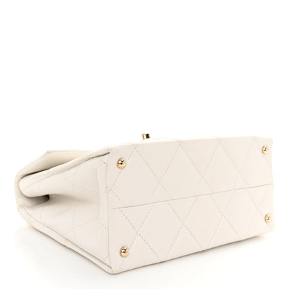 Chanel Caviar Quilted Mini Retro Twist Top Handle Flap White 4 of 10