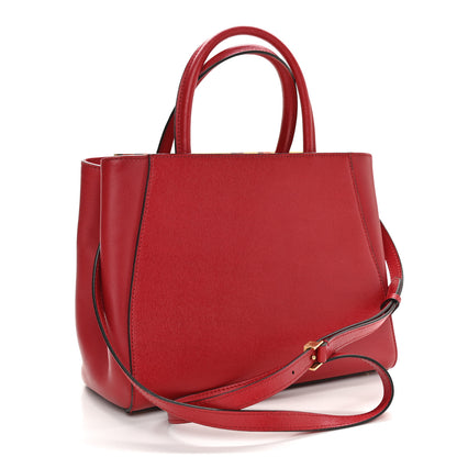 Fendi Vitello Elite Flamingo Petite 2Jours Tote Mattone 3 of 9