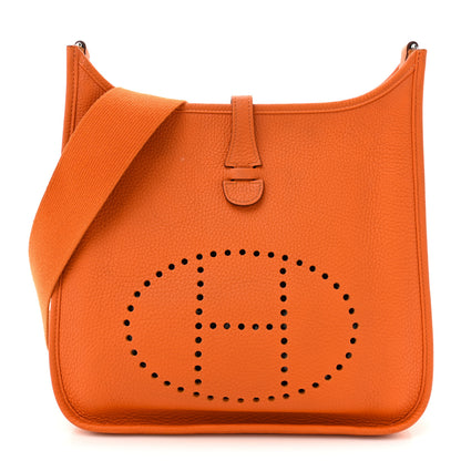 Hermes Taurillon Clemence Evelyne PM Orange 1 of 15