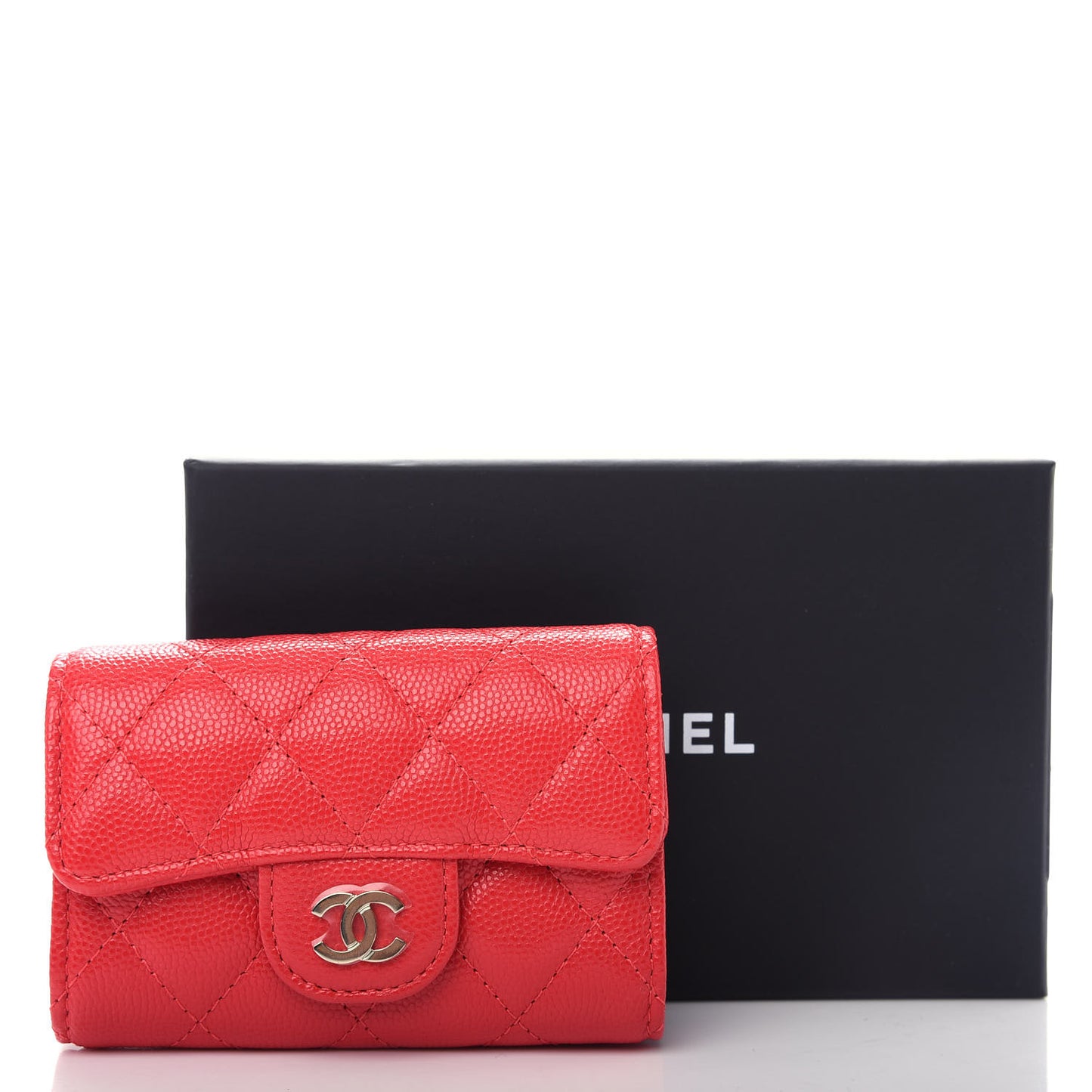 Caviar Quilted Classic 4 Key Holder Wallet Red