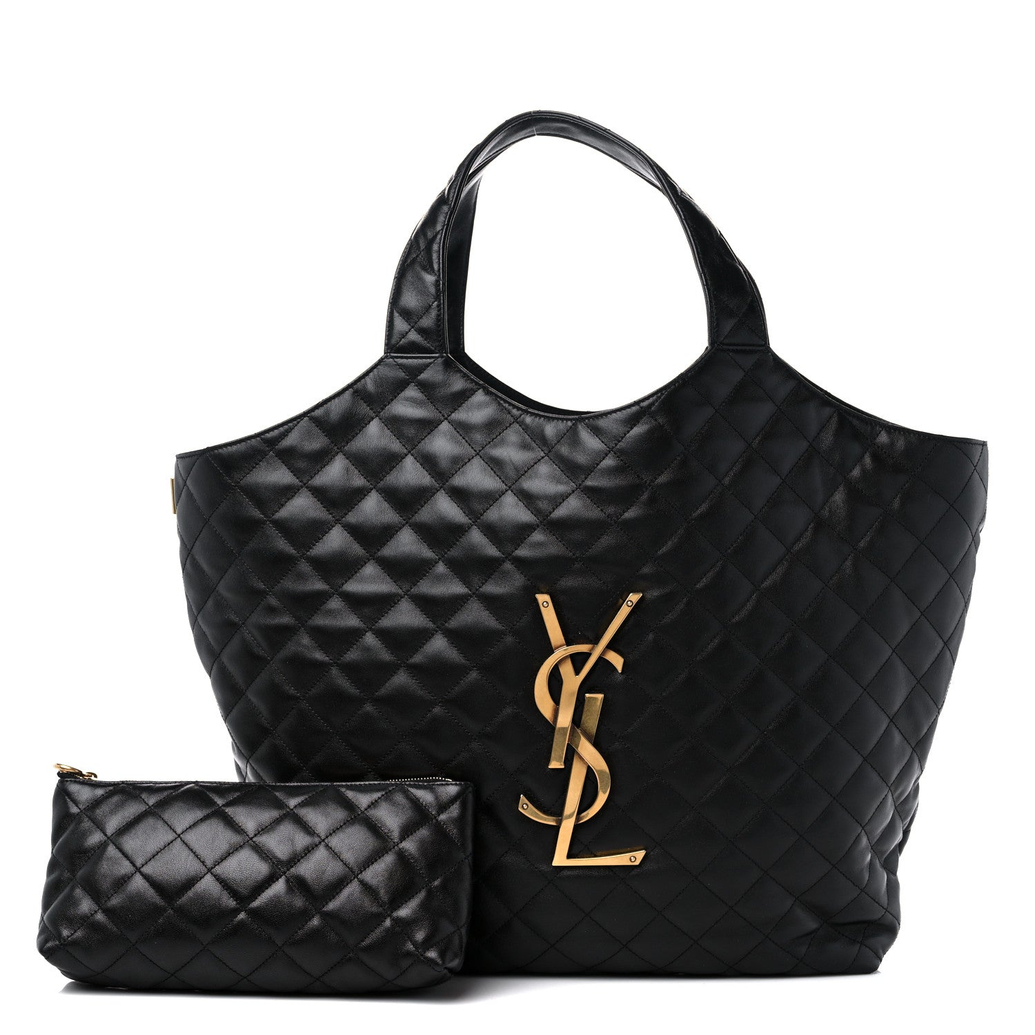 Saint Laurent Lambskin Quilted Maxi Icare Shopping Tote Black 1 of 10