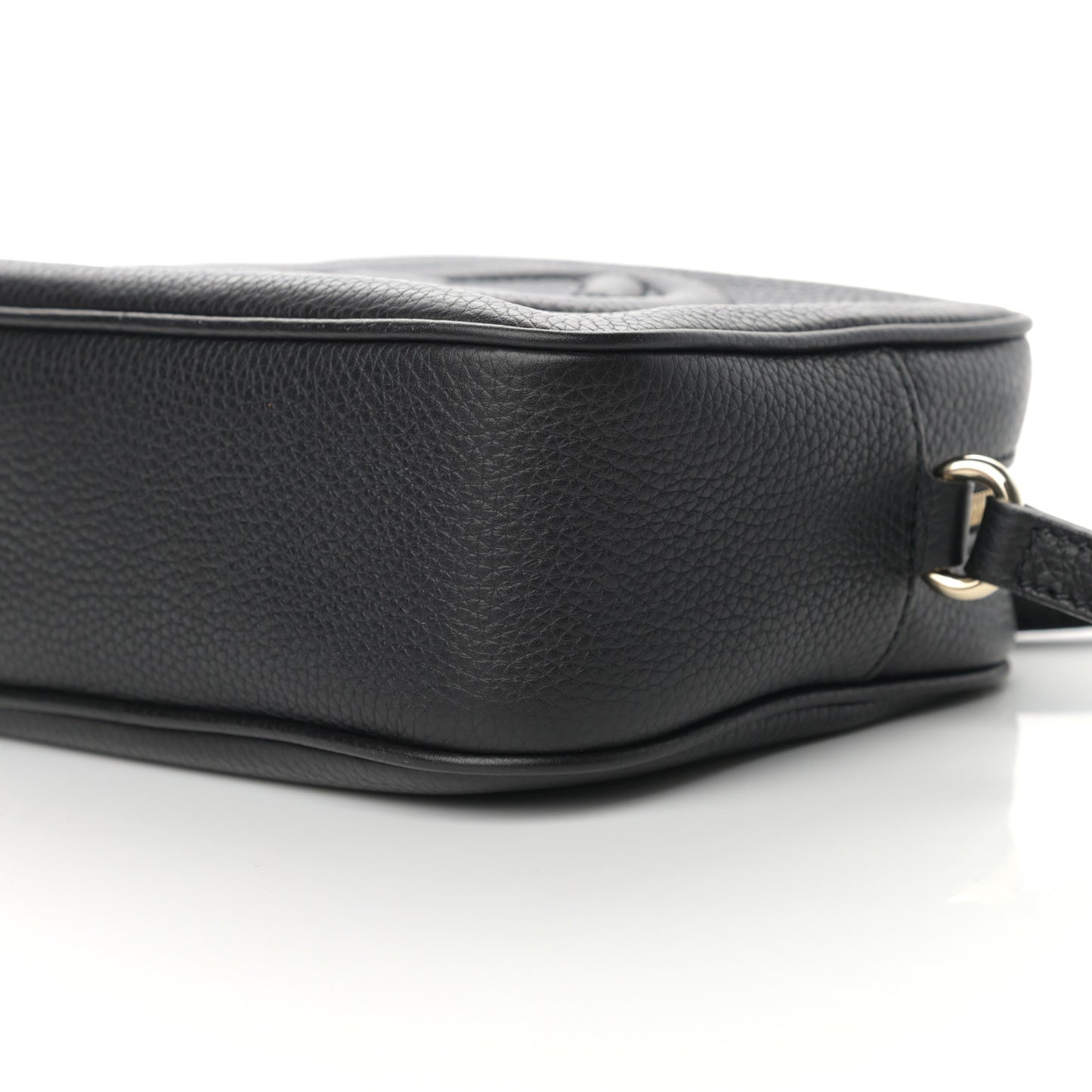Pebbled Calfskin Small Soho Disco Bag Black