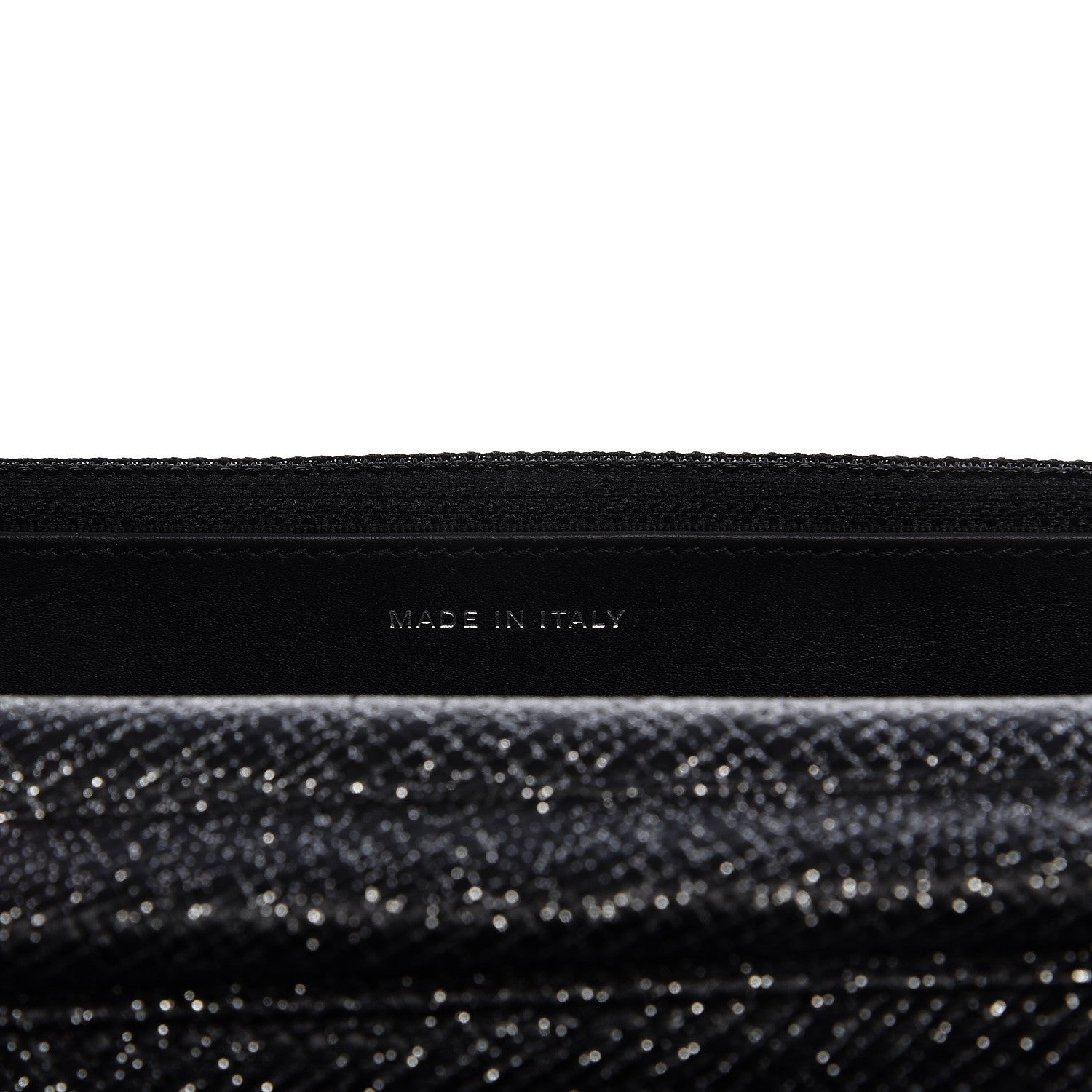 Chanel Glitter Calfskin Quilted Wallet on Chain WOC Black Silver 7 of 9