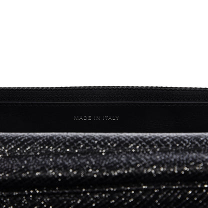 Chanel Glitter Calfskin Quilted Wallet on Chain WOC Black Silver 7 of 9
