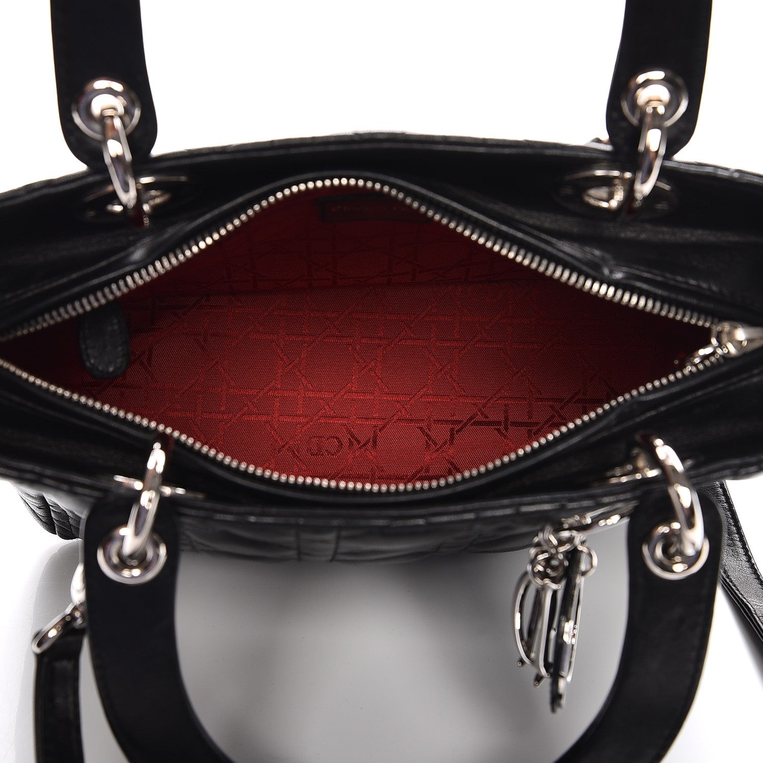 Christian Dior Lambskin Cannage Medium Lady Dior Black 6 of 15