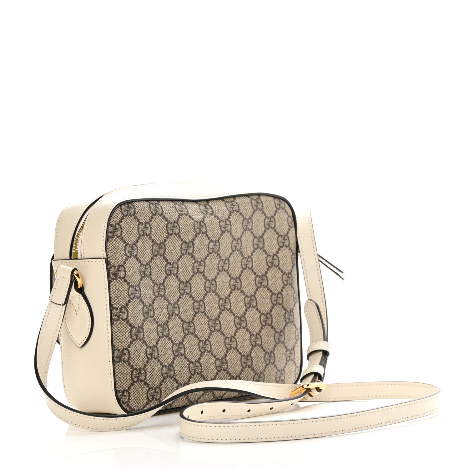 Gucci GG Supreme Monogram Small Horsebit 1955 Shoulder Bag Beige Mystic White 3 of 12