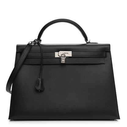 Hermes Epsom Kelly Sellier 40 Black 1 of 13