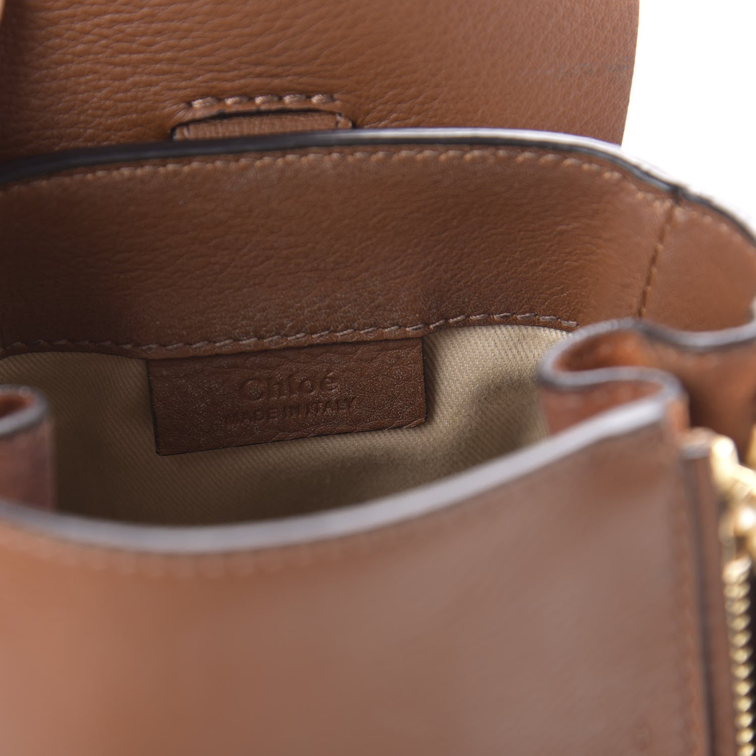 Chloe Suede Calfskin Mini Faye Backpack Tan 7 of 9