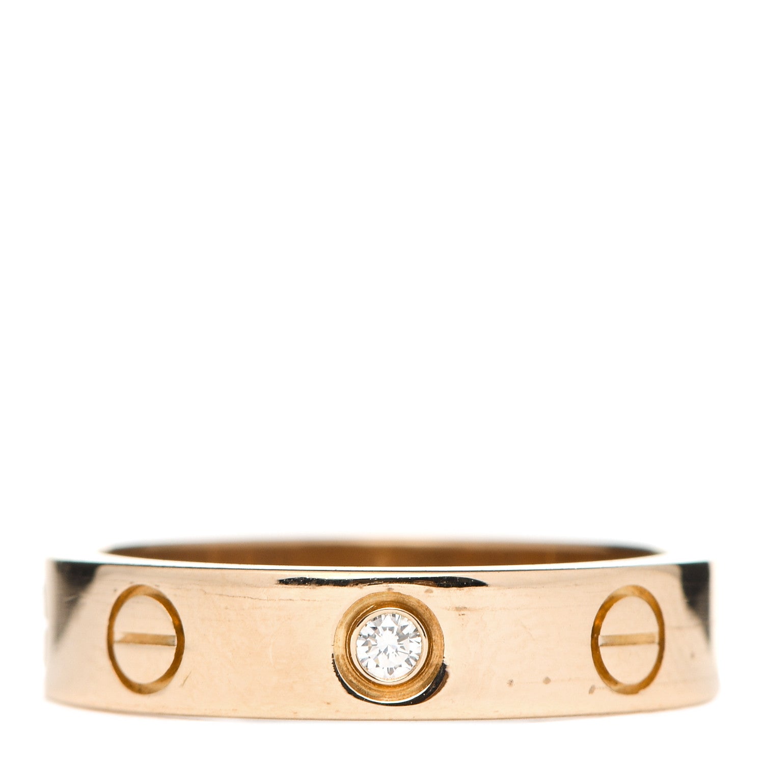 Cartier 18K Pink Gold Diamond 4mm LOVE Wedding Band Ring 48 4.5 1 of 4