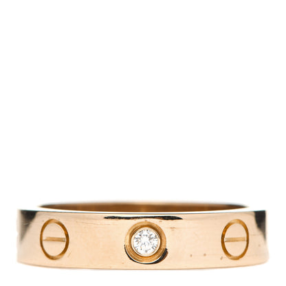 Cartier 18K Pink Gold Diamond 4mm LOVE Wedding Band Ring 48 4.5 1 of 4