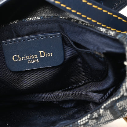 Christian Dior Monogram Mini Saddle Wristlet Navy Blue 4 of 8