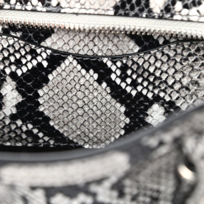 Balenciaga Grained Calfskin Snake Effect Neo Classic Silver Hardware Mini City Black White 6 of 10