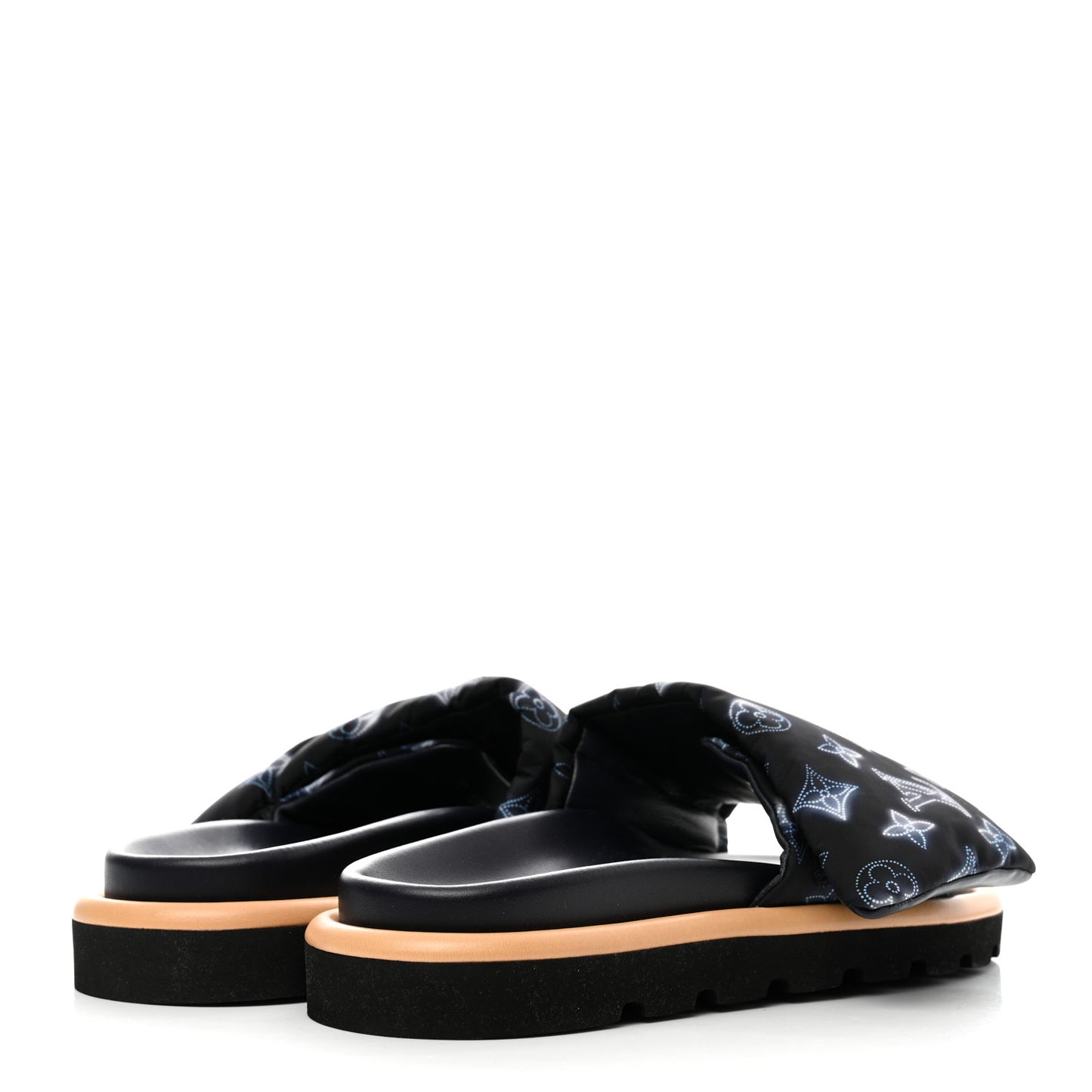 Nylon Monogram Womens Pool Pillow Comfort Mules 40 Navy Blue