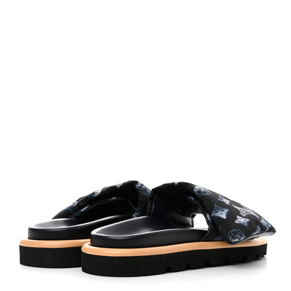 Louis Vuitton Nylon Monogram Womens Pool Pillow Comfort Mules 40 Navy Blue 4 of 8