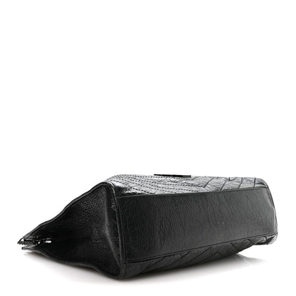 Saint Laurent Crinkled Calfskin Matelasse Monogram Large Niki Shopper Tote Black 4 of 10