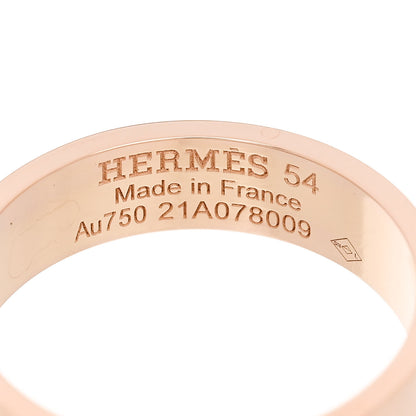 Hermes 18K Rose Gold Diamond PM Kelly Ring 54 7 4 of 5