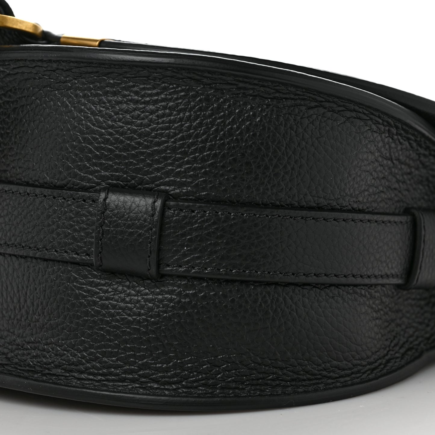 Calfskin Mini Marcie Round Crossbody Bag Black
