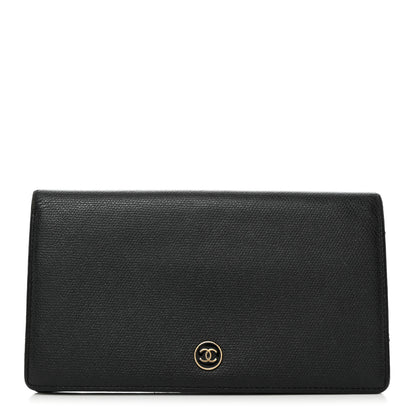 Chanel Grained Calfskin CC Button Yen Wallet Black 1 of 8