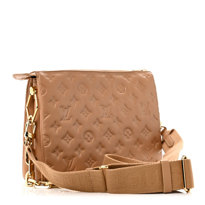 Louis Vuitton Lambskin Embossed Monogram Coussin PM Camel 3 of 12