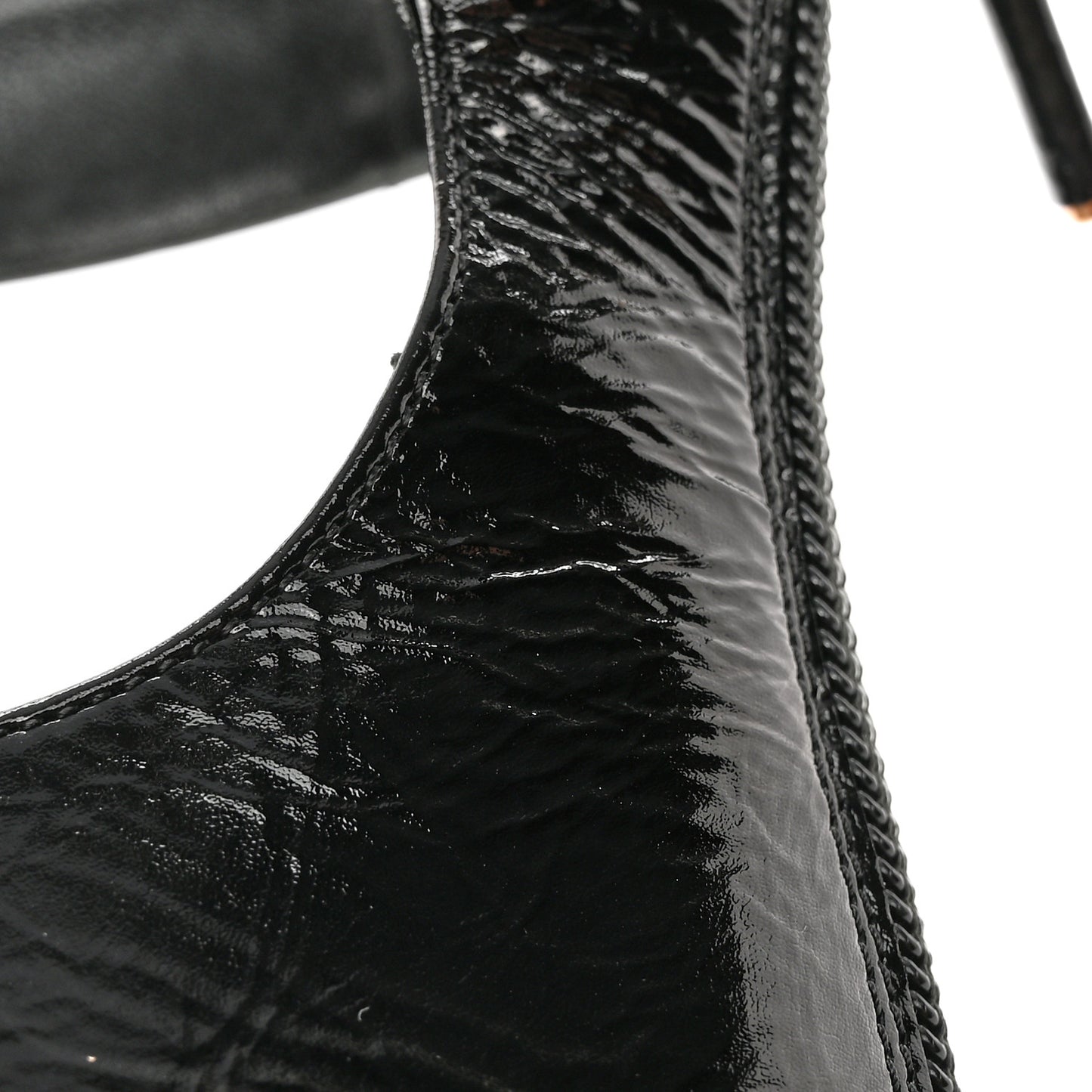 Crinkled Calfskin D-Doll 55mm Ankle Strap Pumps 37.5 Black