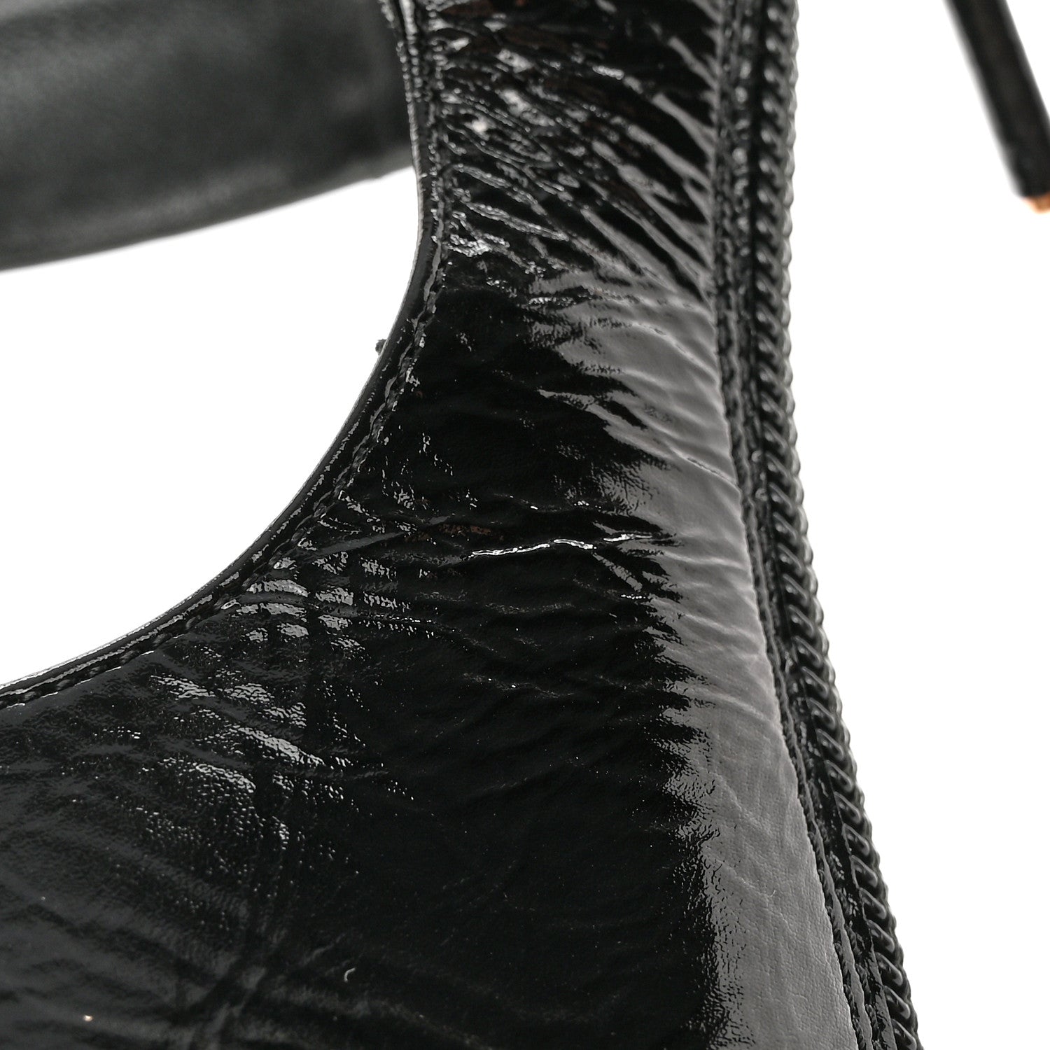 Christian Dior Crinkled Calfskin D-Doll 55mm Ankle Strap Pumps 37.5 Black 12 of 13