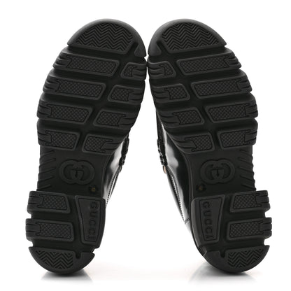 Gucci Magnum Calfskin Nappa Samoa Womens Horsebit Platform Chunky Lug Sole 40mm Loafers 40 Black 5 of 8
