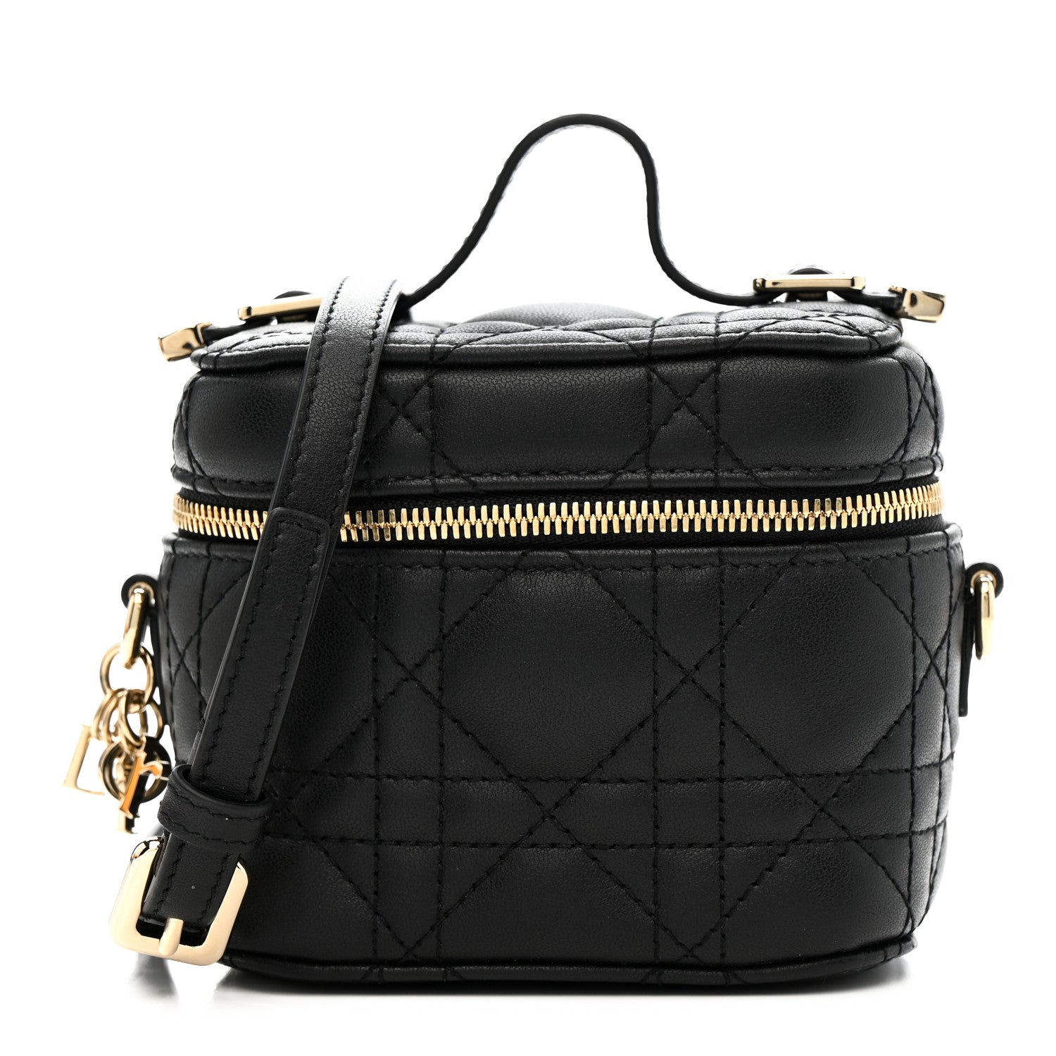Christian Dior Lambskin Cannage Micro Lady Dior Vanity Case Black 1 of 12