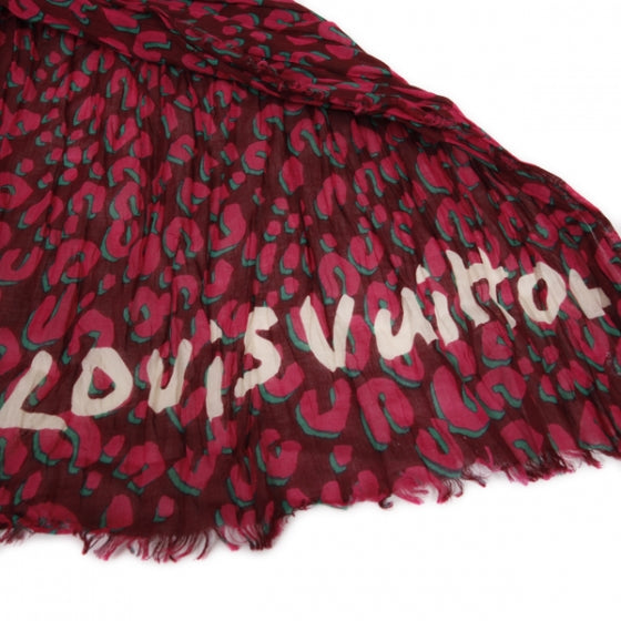 Louis Vuitton Cotton Sprouse Leopard Pareo Rouge Fauviste 3 of 7