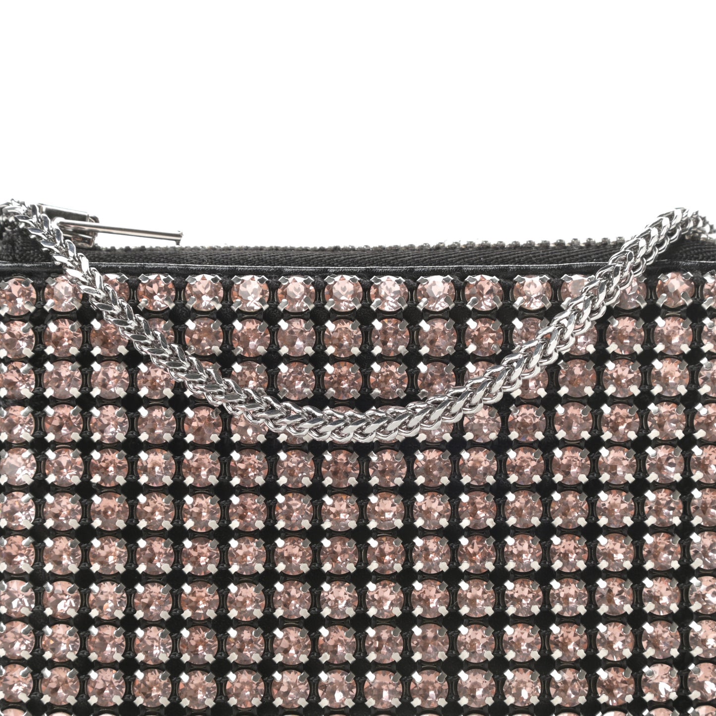Crystal Rhinestone Nano Wanglock Chain Crossbody Sandstone